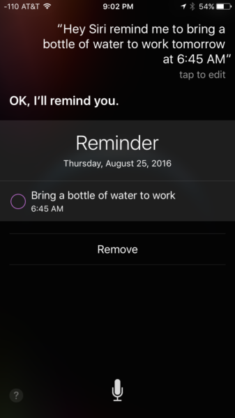 siri-reminder-bring-bottle-of-water-to-work